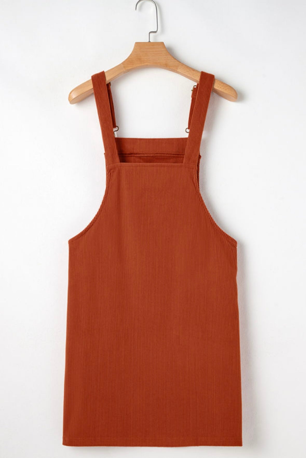 Solid Front Pockets Corduroy Overall Dress
