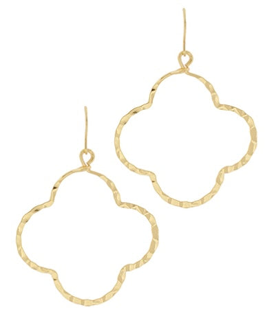 Textured Clover Outline Earrings