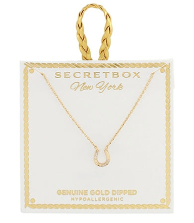 Pave Tiny Horseshoe Pendant Necklace