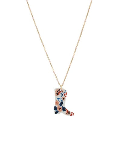 Acrylic Printed Boot Necklace