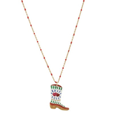Acrylic Printed Boot Necklace