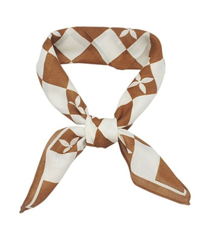 Quatrefoil & Checkered Print Bandana