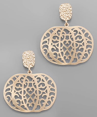 Pumpkin Filgree Earrings