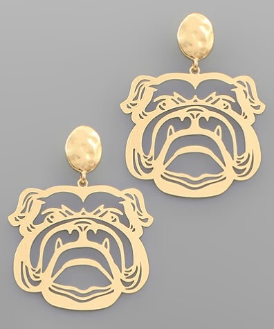Bulldog Filigree Drop Earrings