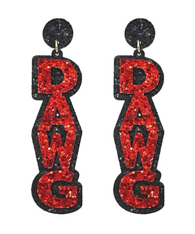 Dawg Letter Earrings