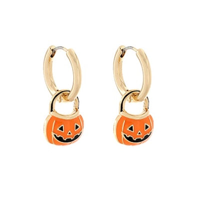 Halloween Pumpkin Dangle Hoops
