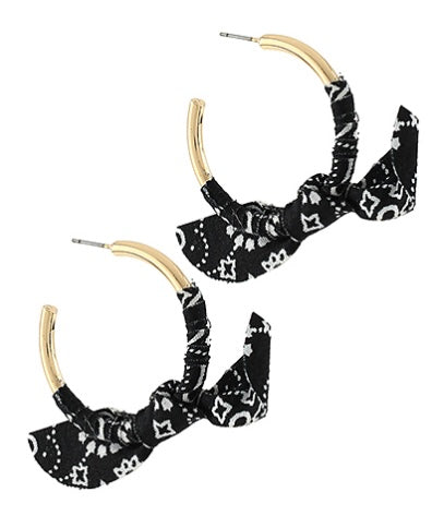 Wrapped w/ Fabric Bow Hoops