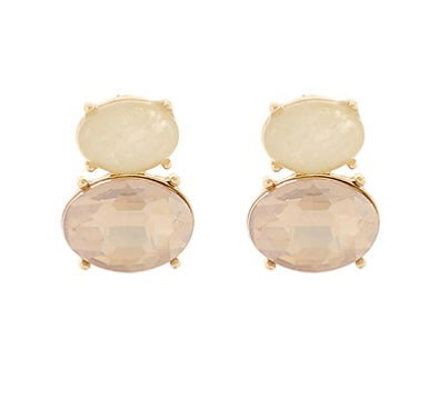 2 Oval Stone Earrings
