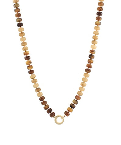 Marble Bead & Ring Clasp Necklace