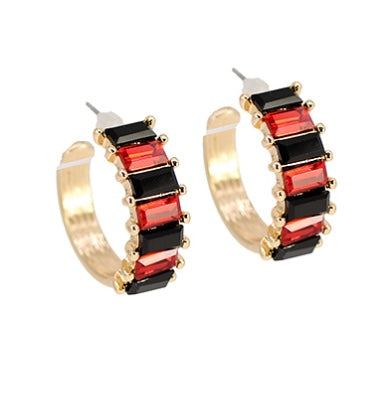 Baguette Glass Hoops