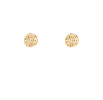 Textured Ball Stud Earrings Hypoallergenic 18k Gold Filled