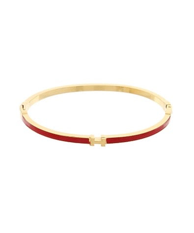Initial Color Bangle Bracelet