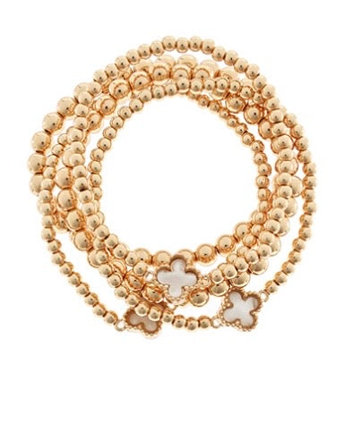 Epoxy Clover Station CCB Bracelet Set