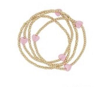 4 Row Heart Station Ball Bracelet