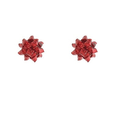 Christmas Gift Bow Glitter Studs