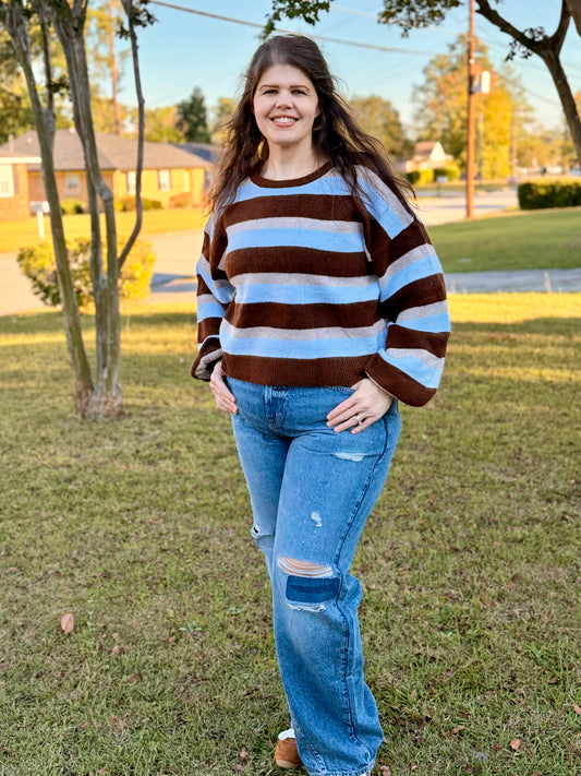Multi Color Variegated Soft Touch Sweater