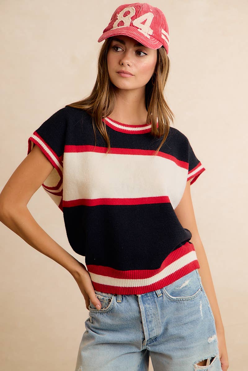 Gameday Colorblock Relaxed Fit Knit Top