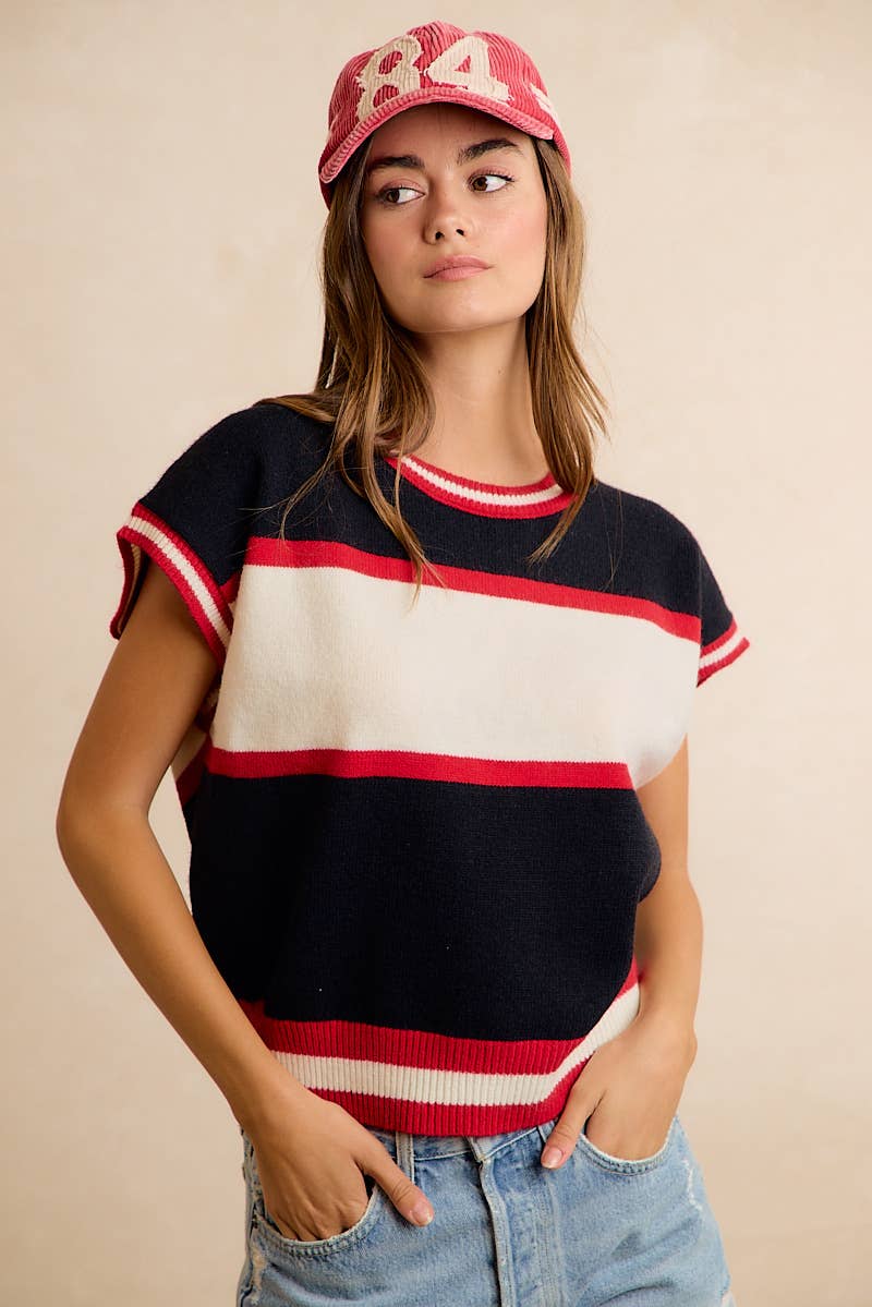 Gameday Colorblock Relaxed Fit Knit Top