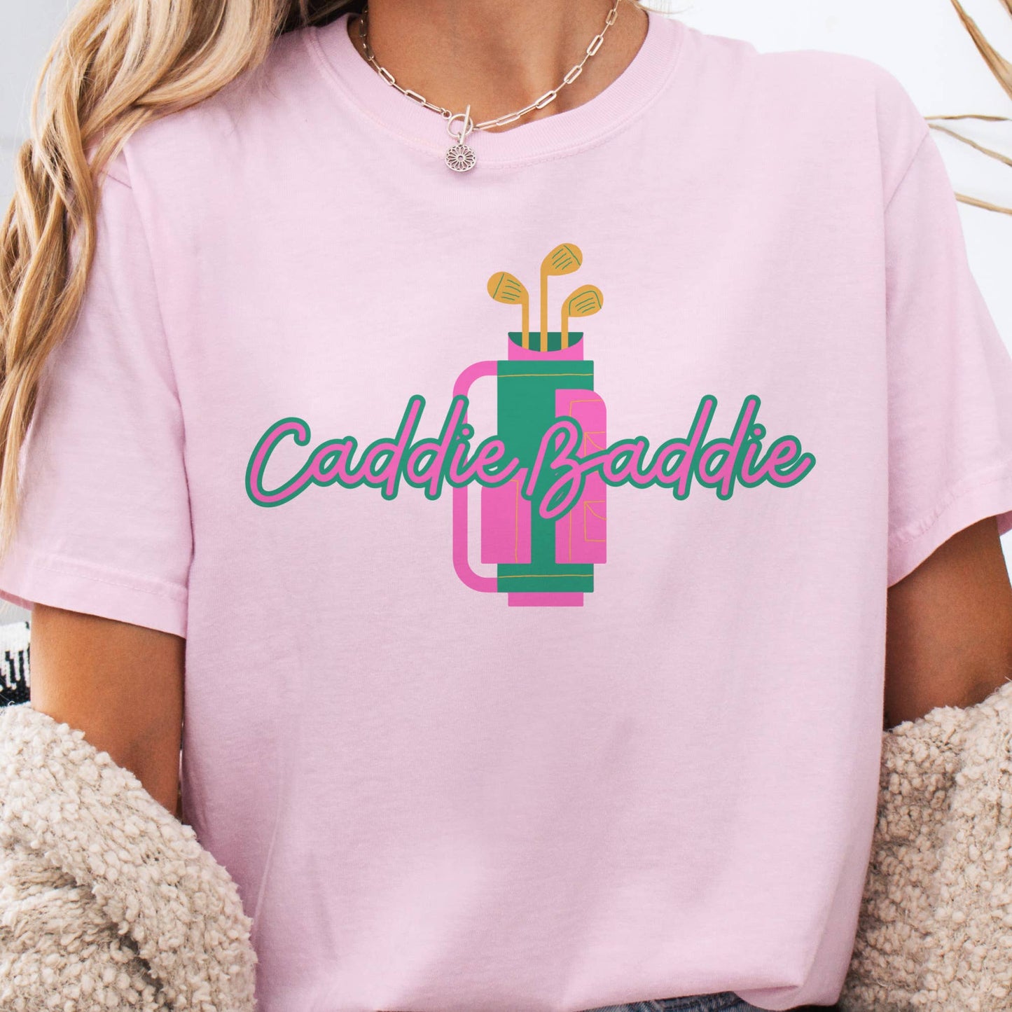 Caddie Baddie Preppy Golf Bag Graphic Tee