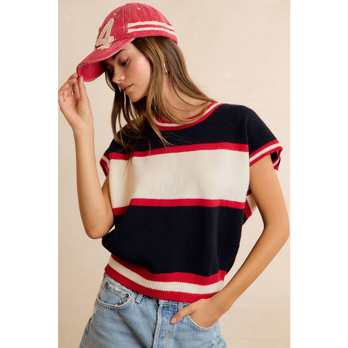 Gameday Colorblock Relaxed Fit Knit Top