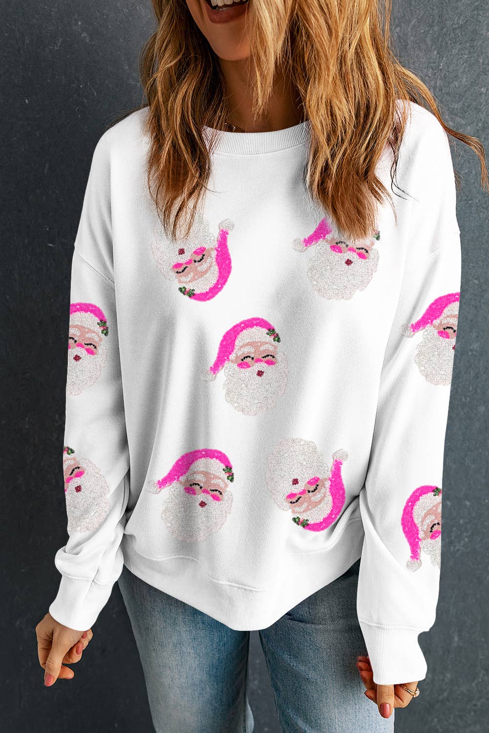 Santa Claus Sequin Graphic Sweatshirt