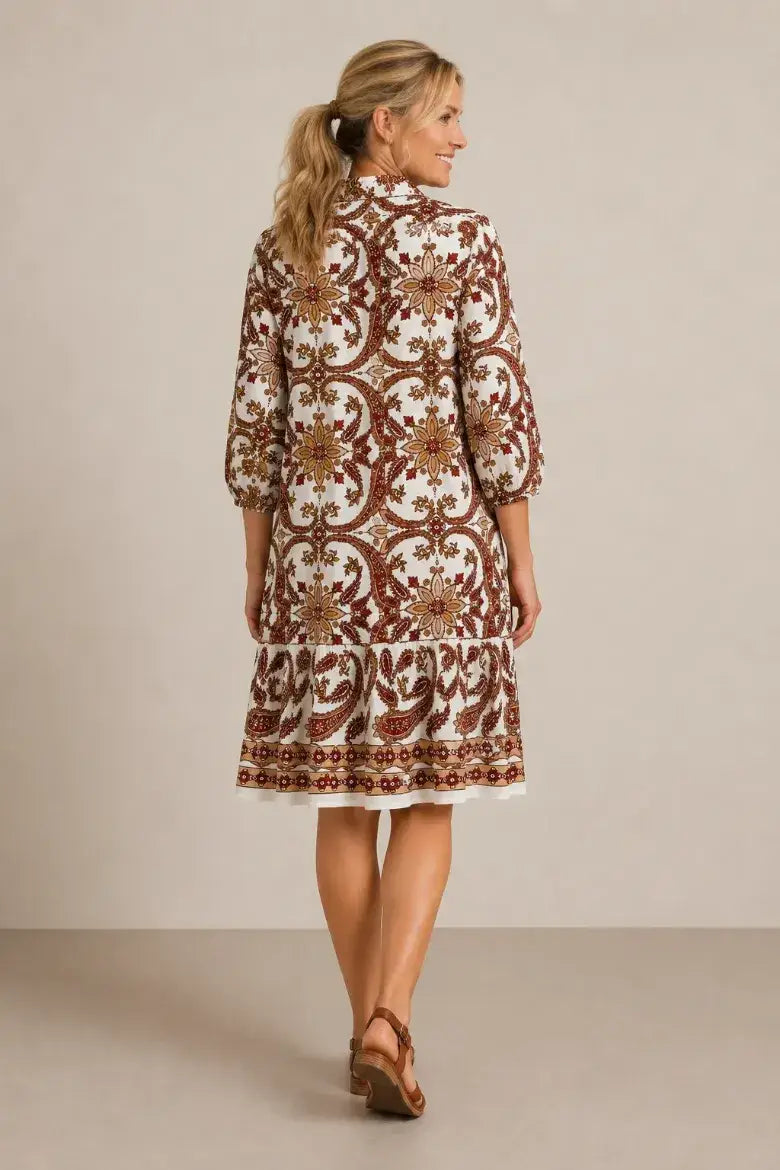 Challis Paisley Button Down Dress