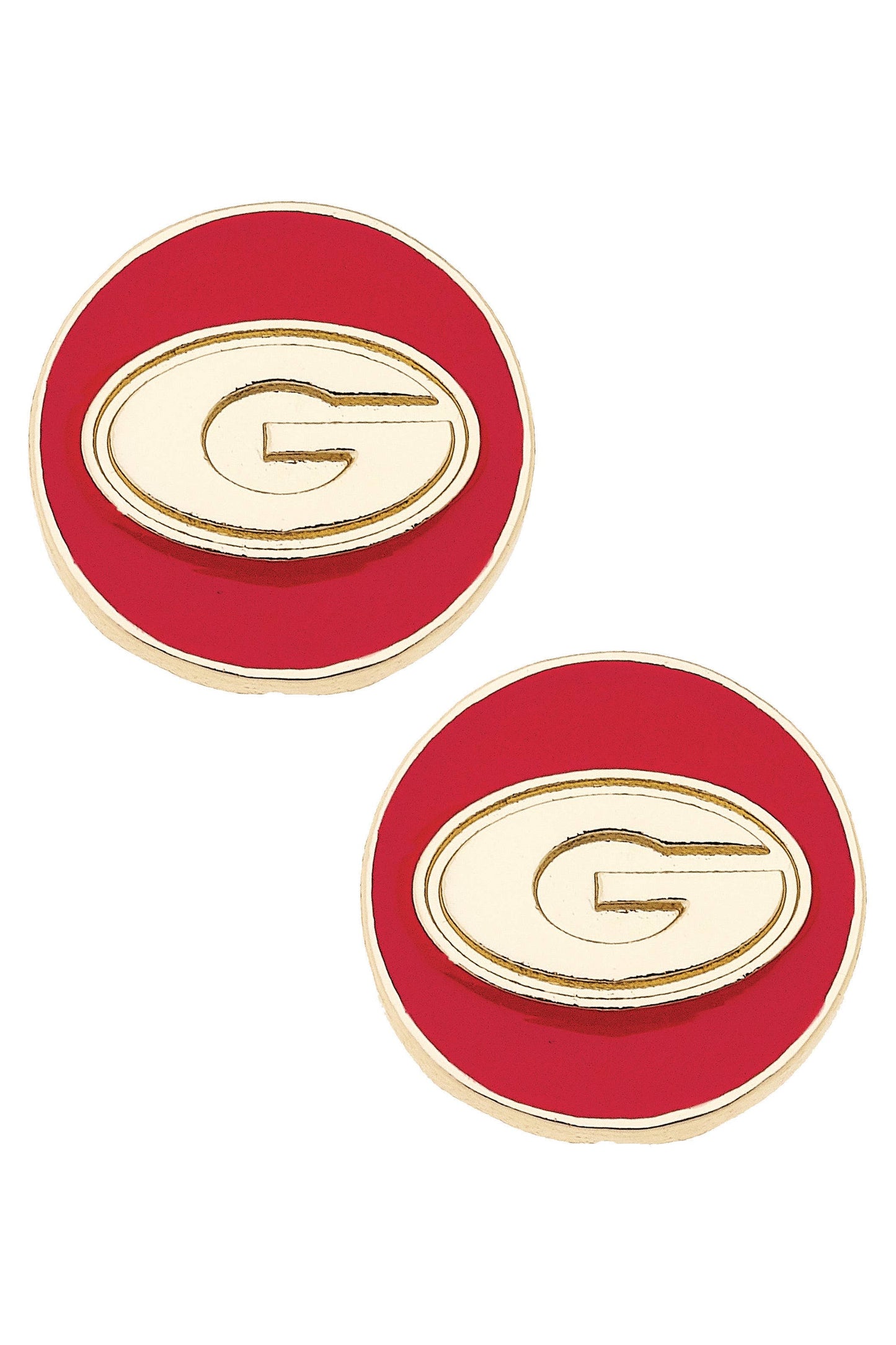 Georgia Bulldogs Logo Circle Stud Earrings